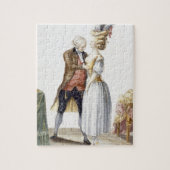 Elegante Dame an einer Installation mit ihrem Puzzle (Vertikal)