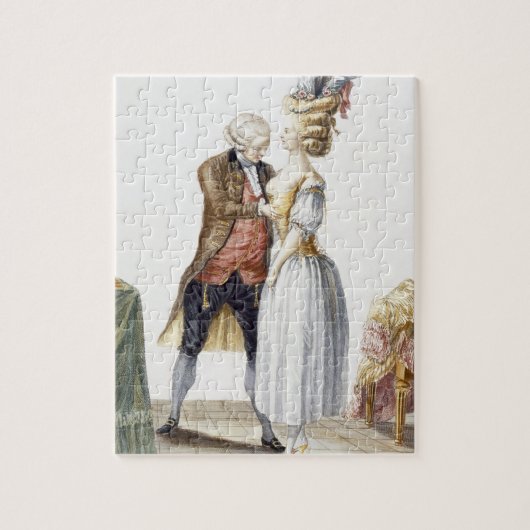 Elegante Dame an einer Installation mit ihrem Puzzle (Vertikal)