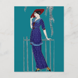 Elegante Dame der Pariser Mode der 1920er Jahre Postkarte