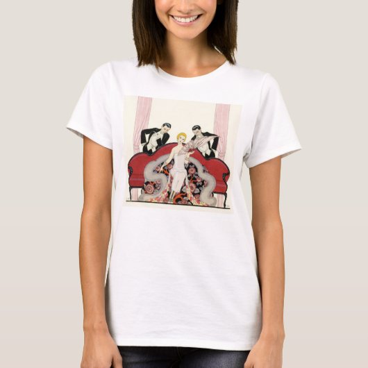 Elegante Dame im Paris-Kunst-Deko-T - Shirt (Vorderseite)