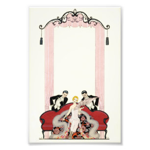 Elegante Dame in Paris Art Deco Fotodruck