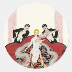 Elegante Dame in Paris Art Deco Stickers