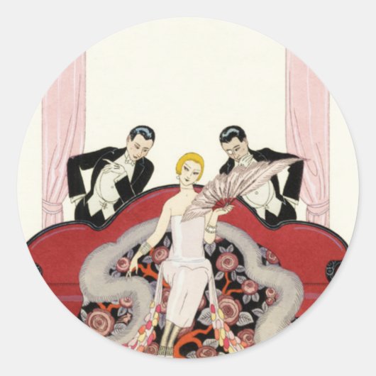 Elegante Dame in Paris Art Deco Stickers (Vorderseite)