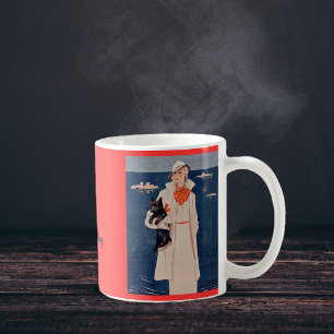 Elegante Dame liebt meinen Scotty-Hund Becher Kaffeetasse
