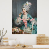 Elegante Dame mit Rose Poster (Küche)