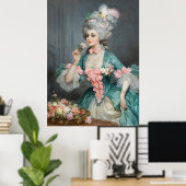 Elegante Dame mit Rose Poster (Heimbüro)
