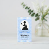Elegante Dame Silhouette Cupcake Visitenkarte (Stehend Vorderseite)