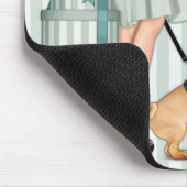 Elegante Dame und Mops Mousepad (Ecke)