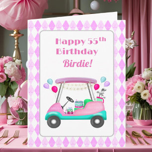 Elegante Damen-Golfparty-Kart 55. Geburtstag   Karte