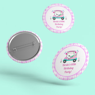 Elegante Damen-Golfparty-Wagen Geburtstag Button