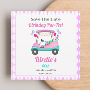Elegante Damen-Golfparty-Wagen Geburtstag Save The Date