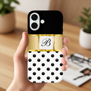 Elegante Damen Mädchen Monogramm Bling iPhone 16 Hülle