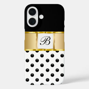 Elegante Damen Mädchen Monogramm Bling iPhone 16 Hülle