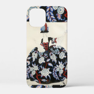 ELEGANTE DAMENBLUME KLEID MIT SCHWARZEN WEISSEN BL iPhone 12 MINI HÜLLE