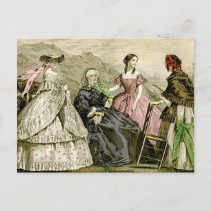 Elegante Damenmode der viktorianischen Ära Postkarte