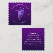 Elegante Dance School Dancer Silhouette Lila Cool Quadratische Visitenkarte (Vorne/Hinten)