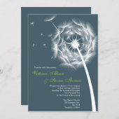 Elegante Dandelion Hochzeit Einladung (Vorne/Hinten)