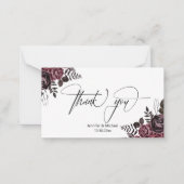 elegante Dankbarkeit gothischen Blume Hochzeit mod Mitteilungskarte (Vorderseite)