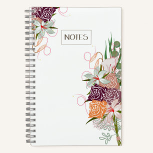Elegante Dankbarkeit Journal Floral Bouquet Design Notizblock