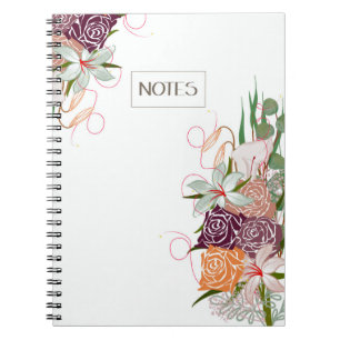 Elegante Dankbarkeit Journal Floral Bouquet Design Notizblock