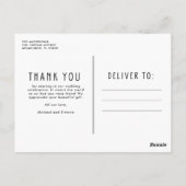 Elegante Dankbarkeit Minimalistische Hochzeit Viel Postkarte (Rückseite)