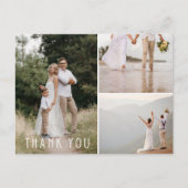 Elegante Dankbarkeit Minimalistische Hochzeit Viel Postkarte (Vorderseite)