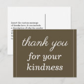 Elegante "Danke für Ihre Freundlichkeit" Postkarte (Vorne/Hinten)