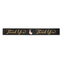 Elegante "Danke" Satin Ribbon Roll - Black & Go Satinband