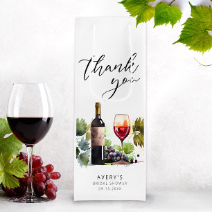 Elegante Danke Wein-Themen-Junggesellinnenabschied Geschenktüte Für Weinflaschen