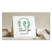 Elegante Dankeschön Card mit Baby Footprints - New Magnetische Visitenkarte (Vorderseite)