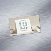 Elegante Dankeschön Card mit Baby Footprints - New Magnetische Visitenkarte (Beispiel)