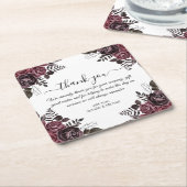 elegante Dankeschön gotische Blume Hochzeit Rechteckiger Pappuntersetzer (angewinkelt)