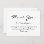 Elegante Dankeschön-Karte für Support Postkarte (Vorne/Hinten)