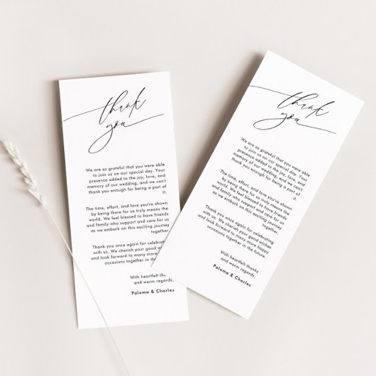 Elegante Dankeschön-Karte mit kalligrafischem Schr Einladung