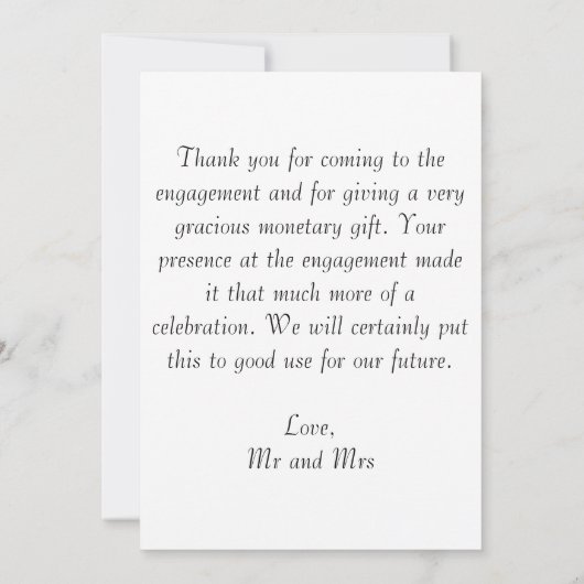 Elegante Dankeschön-Karten Einladung (Rückseite)