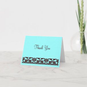 Elegante Dankeschön-Schokolade Teal Vintage-Kunst Dankeskarte