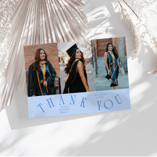 Elegante Dankeschön-Typografie Grad Foto Eisblau Ankündigung