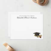 Elegante Dankeschön vom Graduate Cap Abschluss Mitteilungskarte (Vorderseite/Rückseite Beispiel)