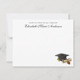 Elegante Dankeschön vom Graduate Cap Abschluss Mitteilungskarte