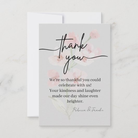Elegante Dankeskarte (Vorderseite)