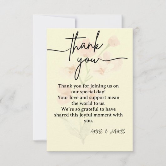 Elegante Dankeskarte (Vorderseite)