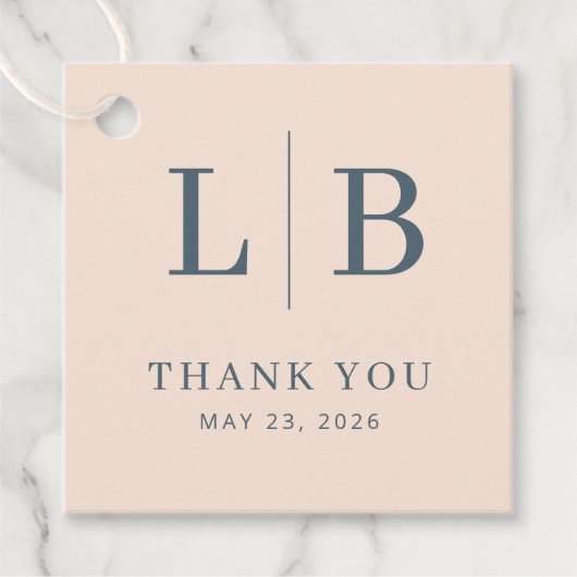 Elegante Dankeskarte Geschenkanhänger (Vorderseite)