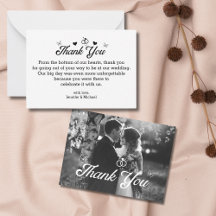 Elegante Dankeskarten-Fotografie-Hochzeit Schmette