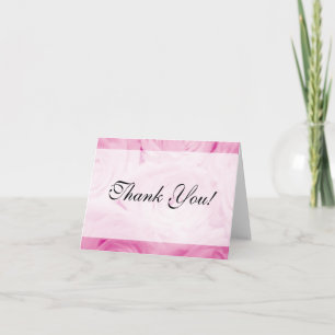 Elegante Dankeskarten für Hochzeiten   rosa Rosen Dankeskarte
