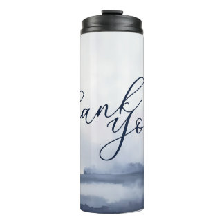Elegante Dankeskarten im Wasserfarben-Stil Thermosbecher