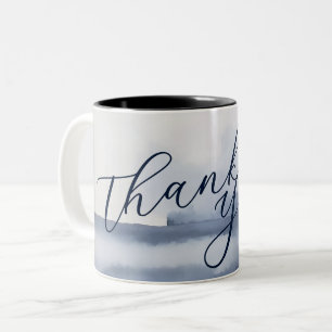 Elegante Dankeskarten im Wasserfarben-Stil Zweifarbige Tasse
