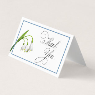 Elegante Dankeskarten mit Blumenmotiv, Größe einer Visitenkarten