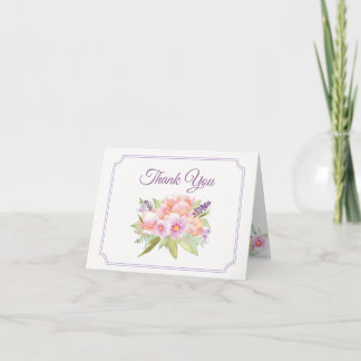 Elegante Dankeskarten mit Blumenstrauß Dankeskarte