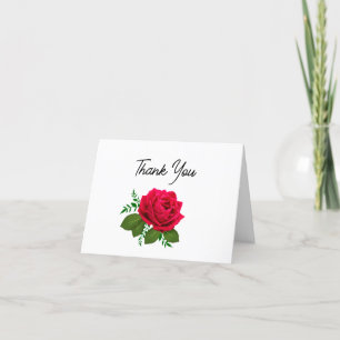 Elegante Dankeskarten mit roten Rosen und floralem Dankeskarte
