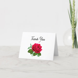 Elegante Dankeskarten mit roten Rosen und floralem Dankeskarte